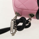 CHANEL Cambon Line Shoulder Bag Leather Pink Black CC Auth mr1562V-10