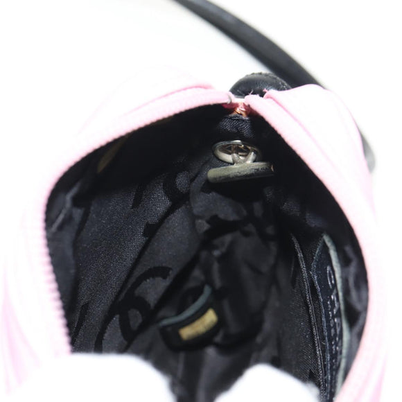 CHANEL Cambon Line Shoulder Bag Leather Pink Black CC Auth mr1562V