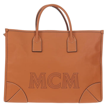 MCM Hand Bag Leather Brown Gold Auth mr1563A - 0