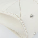 MCM Hand Bag Leather White Gold Auth mr1564-16