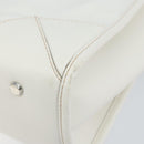 MCM Hand Bag Leather White Gold Auth mr1564-17