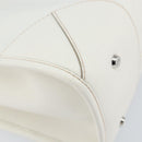 MCM Hand Bag Leather White Gold Auth mr1564-18