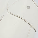 MCM Hand Bag Leather White Gold Auth mr1564-8