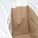 MCM Hand Bag Leather White Gold Auth mr1564-20