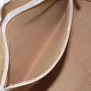 MCM Hand Bag Leather White Gold Auth mr1564-23