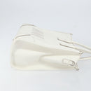 MCM Hand Bag Leather White Gold Auth mr1564-3