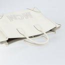 MCM Hand Bag Leather White Gold Auth mr1564-6