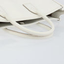 MCM Hand Bag Leather White Gold Auth mr1564-7