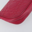 Christian Dior Canage Chain Shoulder Bag Lamb Skin Pink Silver Auth mr1565-17