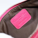 Christian Dior Canage Chain Shoulder Bag Lamb Skin Pink Silver Auth mr1565-18