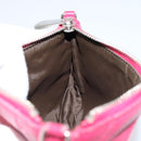 Christian Dior Canage Chain Shoulder Bag Lamb Skin Pink Silver Auth mr1565-19