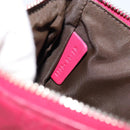 Christian Dior Canage Chain Shoulder Bag Lamb Skin Pink Silver Auth mr1565-12