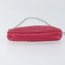 Christian Dior Canage Chain Schultertasche Lammleder Pink Silber Auth mr1565-5