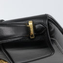 SAINT LAURENT Hand Bag Leather Black Gold Auth mr1566-18