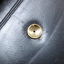 SAINT LAURENT Hand Bag Leather Black Gold Auth mr1566-11