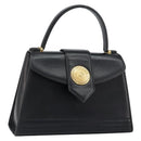 SAINT LAURENT Hand Bag Leather Black Gold Auth mr1566-1