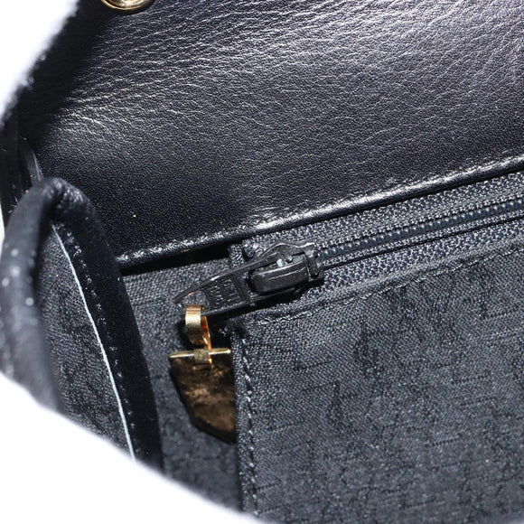 SAINT LAURENT Hand Bag Leather Black Gold Auth mr1566