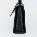 SAINT LAURENT Hand Bag Leather Black Gold Auth mr1566-3