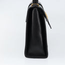 SAINT LAURENT Hand Bag Leather Black Gold Auth mr1566-4