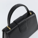 SAINT LAURENT Hand Bag Leather Black Gold Auth mr1566-6