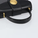 SAINT LAURENT Hand Bag Leather Black Gold Auth mr1566-7