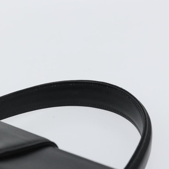 SAINT LAURENT Hand Bag Leather Black Gold Auth mr1566