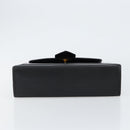 SAINT LAURENT Hand Bag Leather Black Gold Auth mr1566-5