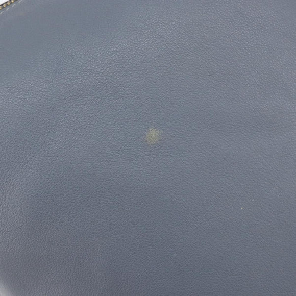 LOEWE Anagram Shoulder Bag Leather Blue Gold Auth mr1567