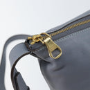 LOEWE Anagram Shoulder Bag Leather Blue Gold Auth mr1567-18