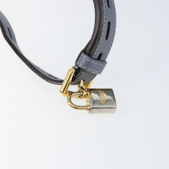 LOEWE Anagram Shoulder Bag Leather Blue Gold Auth mr1567