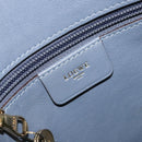 LOEWE Anagram Shoulder Bag Leather Blue Gold Auth mr1567-20