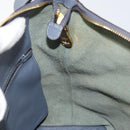 LOEWE Anagram Shoulder Bag Leather Blue Gold Auth mr1567-21