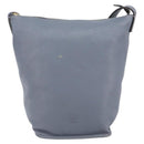 LOEWE Anagram Shoulder Bag Leather Blue Gold Auth mr1567-13