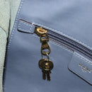 LOEWE Anagram Shoulder Bag Leather Blue Gold Auth mr1567-23