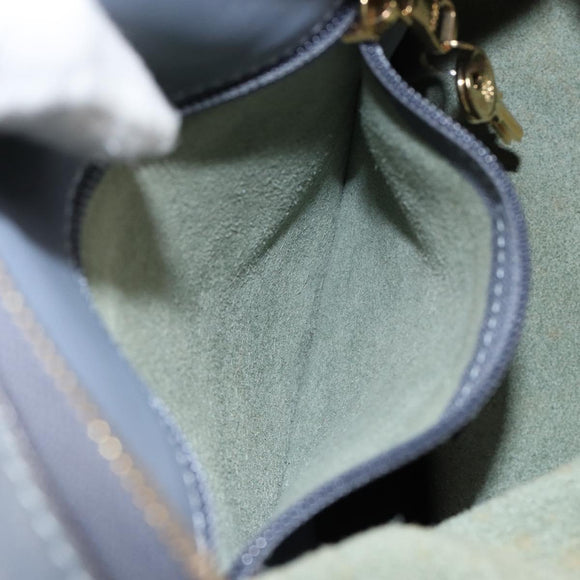 LOEWE Anagram Shoulder Bag Leather Blue Gold Auth mr1567