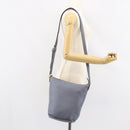 LOEWE Anagram Shoulder Bag Leather Blue Gold Auth mr1567-25