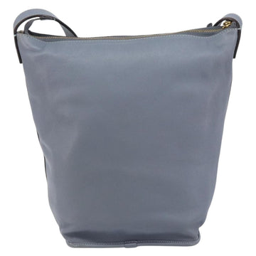 LOEWE Anagram Shoulder Bag Leather Blue Gold Auth mr1567 - 0