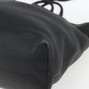 PRADA Hand Bag Leather 2way Black Gold Auth mr1569-16