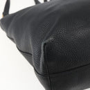 PRADA Hand Bag Leather 2way Black Gold Auth mr1569-19