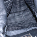 PRADA Hand Bag Leather 2way Black Gold Auth mr1569-9