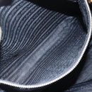 PRADA Hand Bag Leather 2way Black Gold Auth mr1569-29