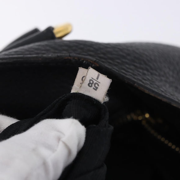 PRADA Handtas Leer 2-weg Zwart Goud Auth mr1569