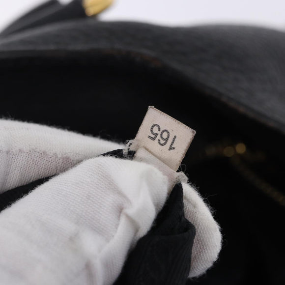 PRADA Handtas Leer 2-weg Zwart Goud Auth mr1569