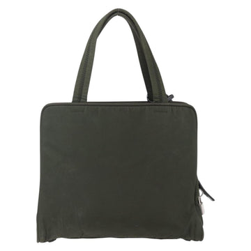 PRADA Hand Bag Nylon Khaki Silver Auth mr1570 - 0