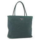 PRADA Hand Bag Nylon Green Silver Auth mr1571-1