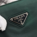 PRADA Hand Bag Nylon Green Silver Auth mr1571-18
