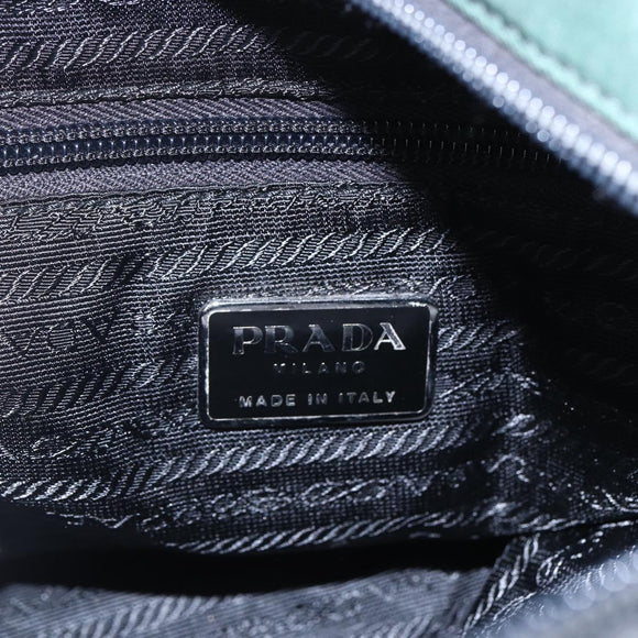 PRADA Hand Bag Nylon Green Silver Auth mr1571