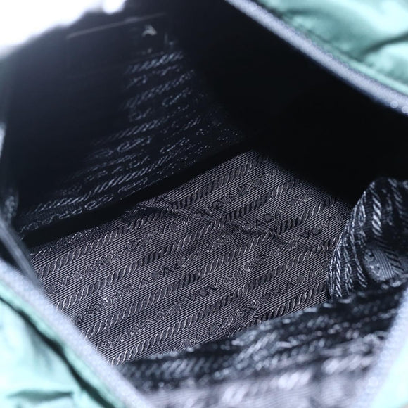 PRADA Hand Bag Nylon Green Silver Auth mr1571