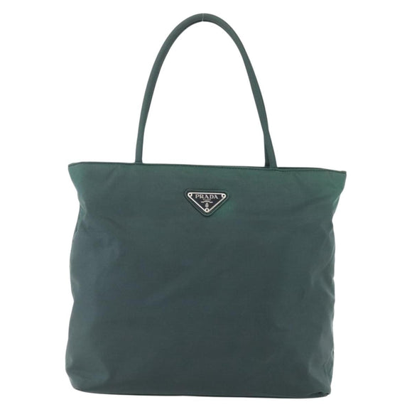 PRADA Hand Bag Nylon Green Silver Auth mr1571