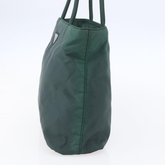 PRADA Hand Bag Nylon Green Silver Auth mr1571